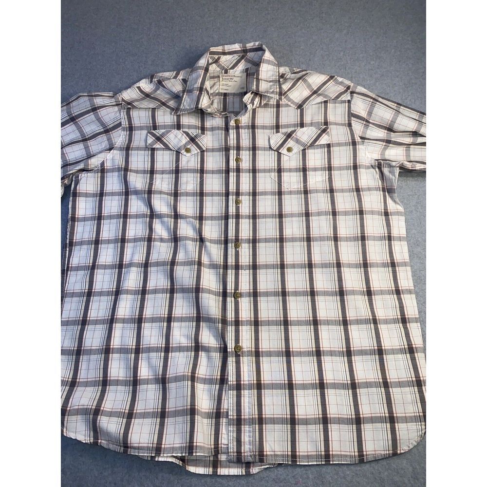 WRANGLER JEANS CO. MEN'S Plaid / Checkered LS Button Front‎ Shirt  SIZE XL - Picture 4 of 8